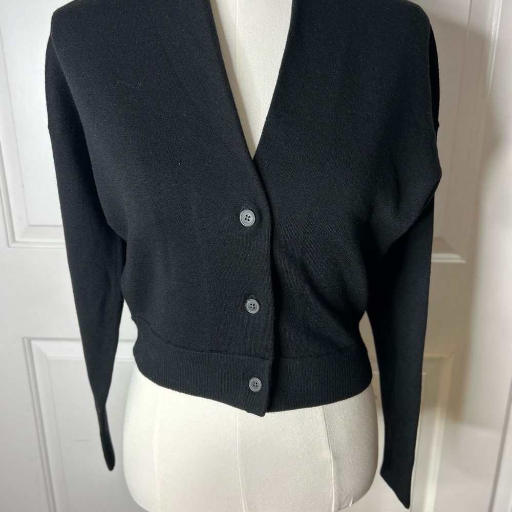 NWT CLUB MONACO MERINO RELAXED CARDIGAN BLACK (size XXS) - Picture 6 of 9